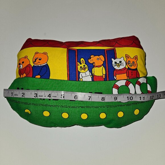 2 VTG Richard Scarry Plush Pillow Lot Nursery Decor Noah's Boat ChooChoo Train - Picture 4 of 8
